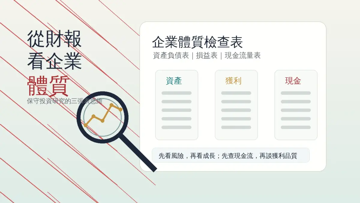 財報三張表、企業體質與保守投資研究的封面圖